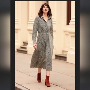 Rag & Bone Karen Silk Wrap Dress Grey Cheetah Print Size 2 Animal Print Boho